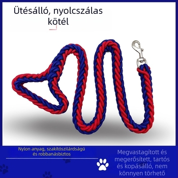 Nylon fonott nyolcszálú kutyapóráz közepes és nagy testű kutyáknak