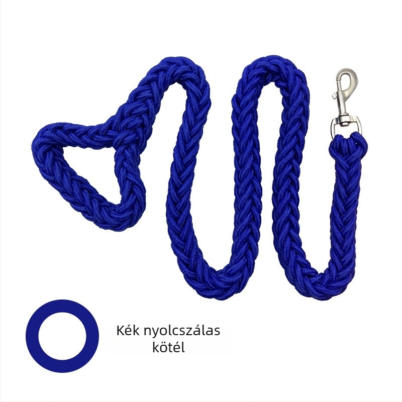 Nylon fonott nyolcszálú kutyapóráz közepes és nagy testű kutyáknak