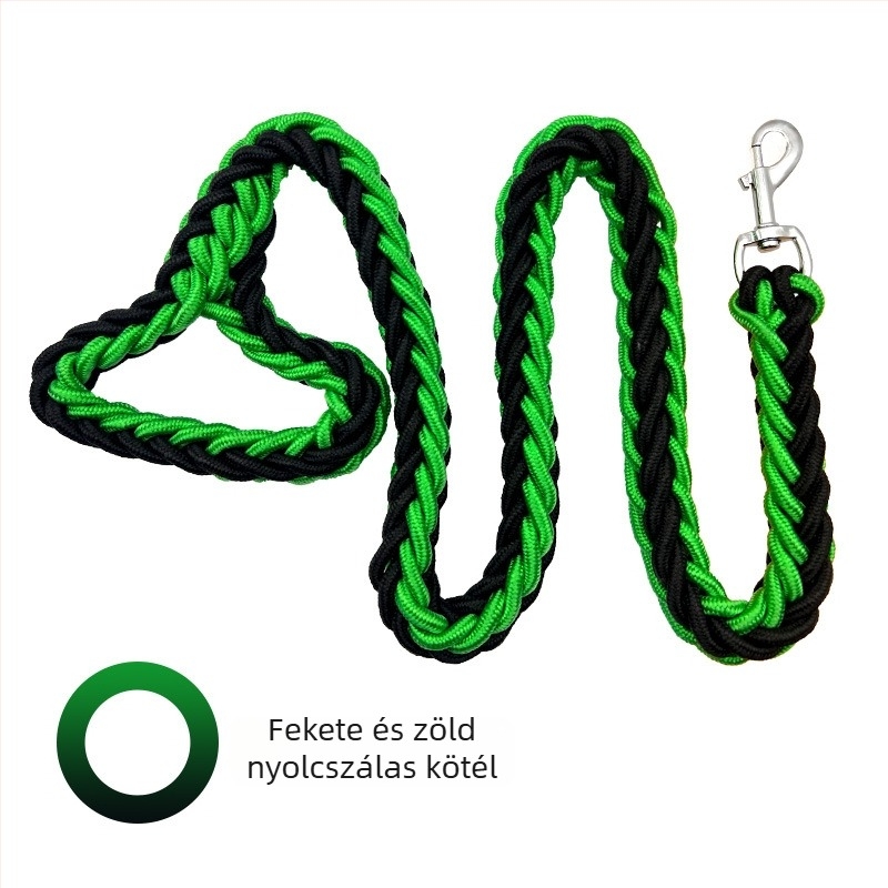 Nylon fonott nyolcszálú kutyapóráz közepes és nagy testű kutyáknak