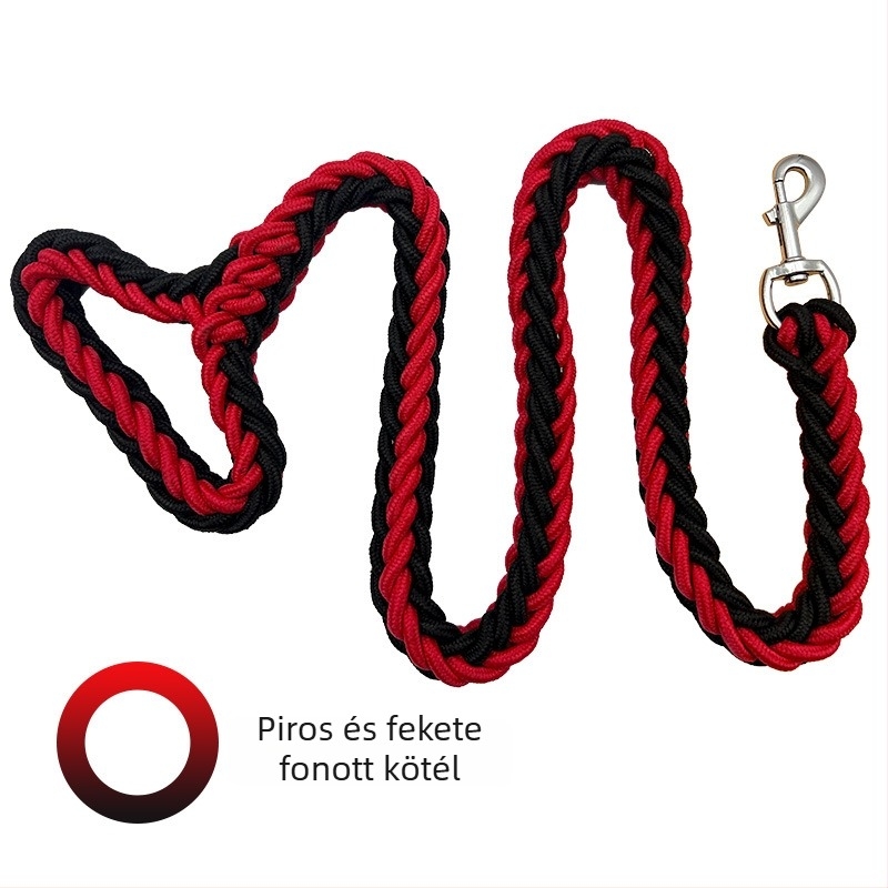 Nylon fonott nyolcszálú kutyapóráz közepes és nagy testű kutyáknak