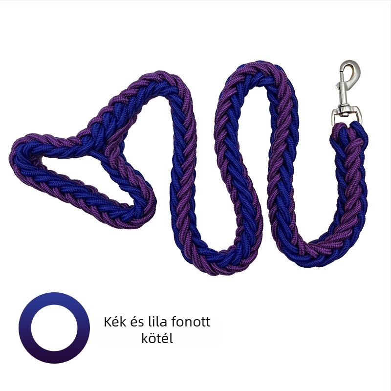 Nylon fonott nyolcszálú kutyapóráz közepes és nagy testű kutyáknak