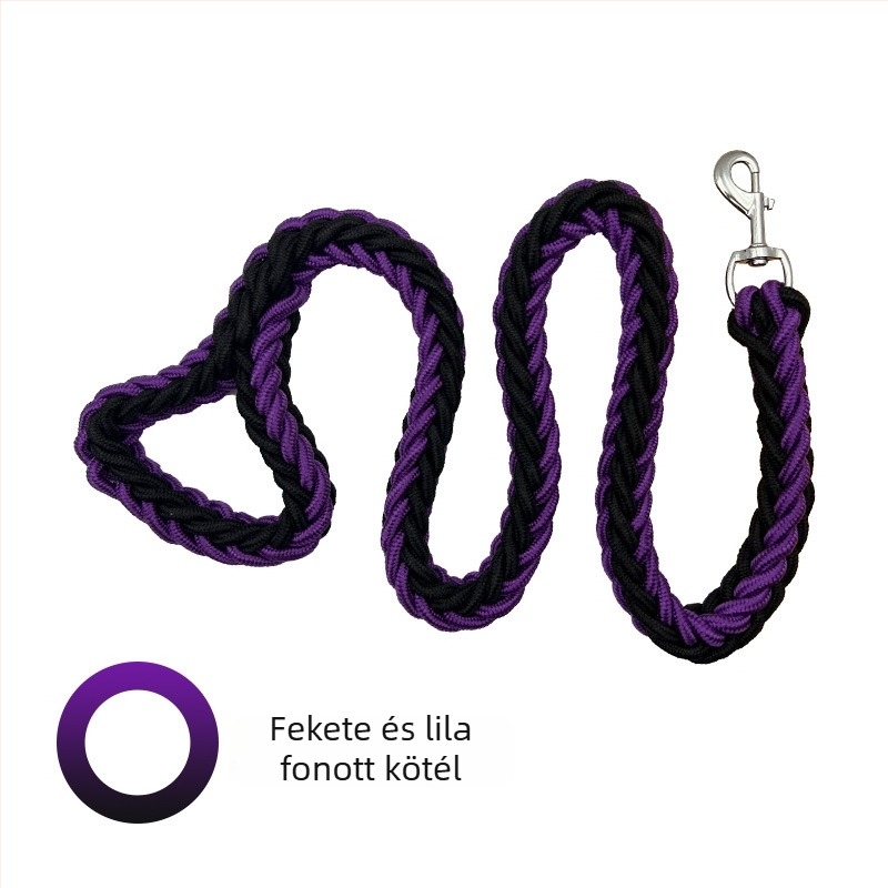 Nylon fonott nyolcszálú kutyapóráz közepes és nagy testű kutyáknak