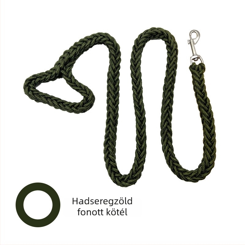 Nylon fonott nyolcszálú kutyapóráz közepes és nagy testű kutyáknak
