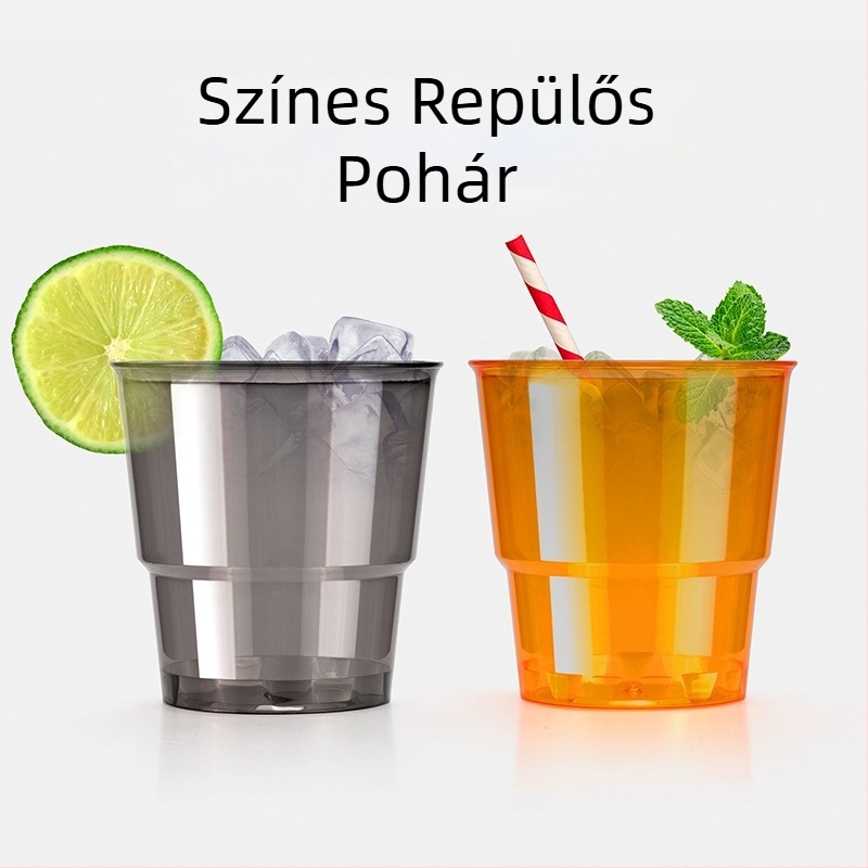 Petunia színes repülőstílusú pohár, Instagram-stílus, egyszer használatos PS műanyag pohár, 30–135 ml