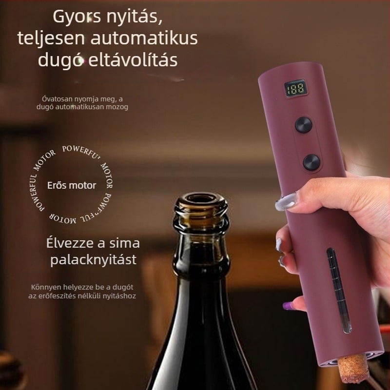 Jiebeida elektromos borosüvegnyitó – automatikus, újratölthető, többfunkciós