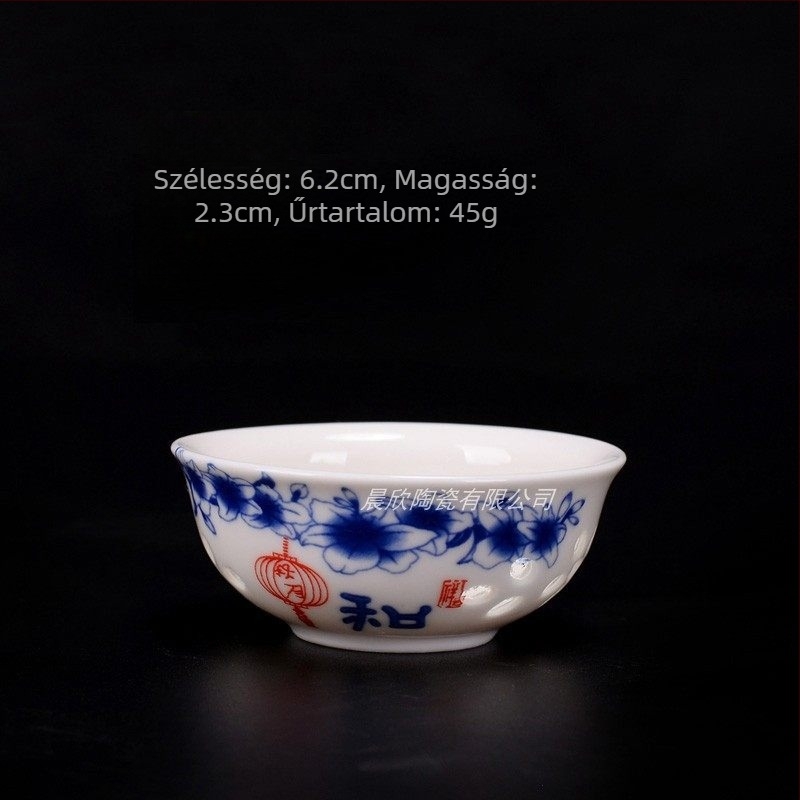 Hőálló üveges teáskanna kerámiaszűrővel, kék-fehér porcelán teáscsésze, Kung Fu teás készlet