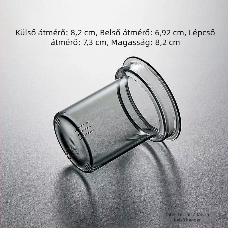 Chen An kanna átlátszó belsővel, rozsdamentes acélból és diófából készült fedél, irodai teavíz elválasztás, modern minimalist dizájn