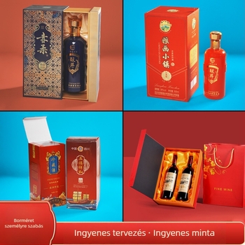 Testreszabható kemény boros doboz — hordó alakú, lehajtható fedél, vörösbor ajándékdoboz, fiókos dizájn