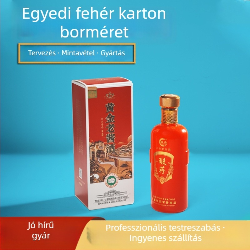 Testreszabható kemény boros doboz — hordó alakú, lehajtható fedél, vörösbor ajándékdoboz, fiókos dizájn