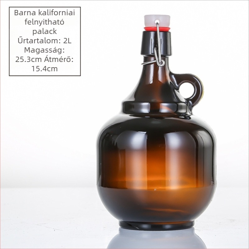 Barna üvegből készült palack lengő kupakkal, zárt, 500 ml italokhoz és enzimekhez (üres újra csomagolható palack)