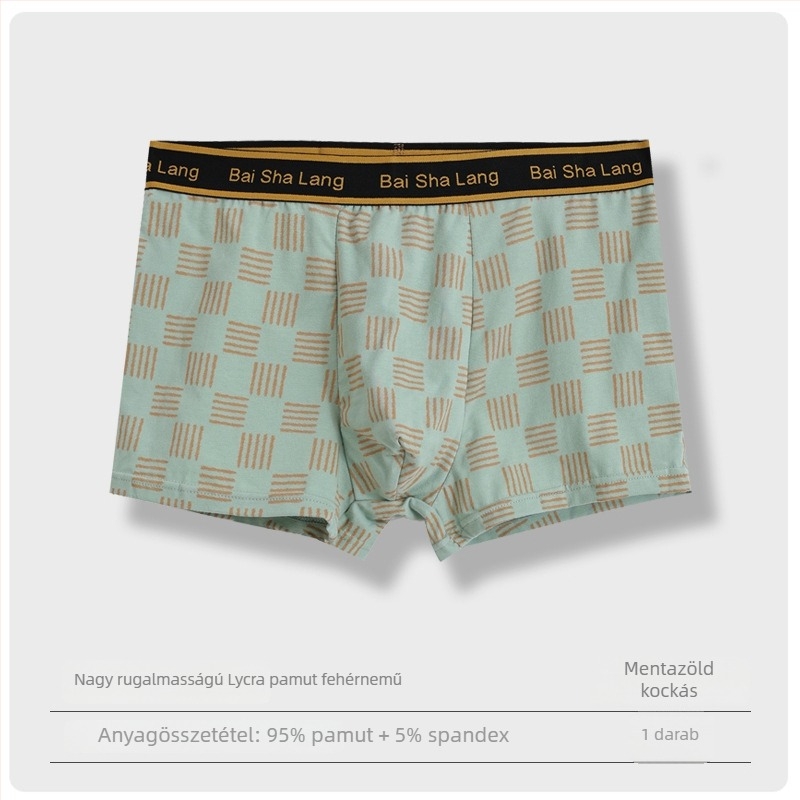 Légáteresztő férfi boxeralsó LYCRA és pamut, hálós béléssel
