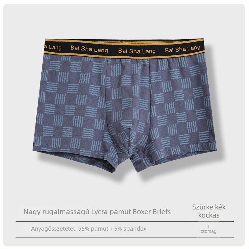 Légáteresztő férfi boxeralsó LYCRA és pamut, hálós béléssel