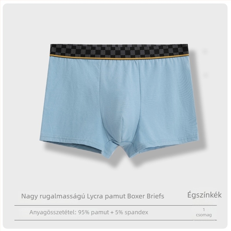 Légáteresztő férfi boxeralsó LYCRA és pamut, hálós béléssel