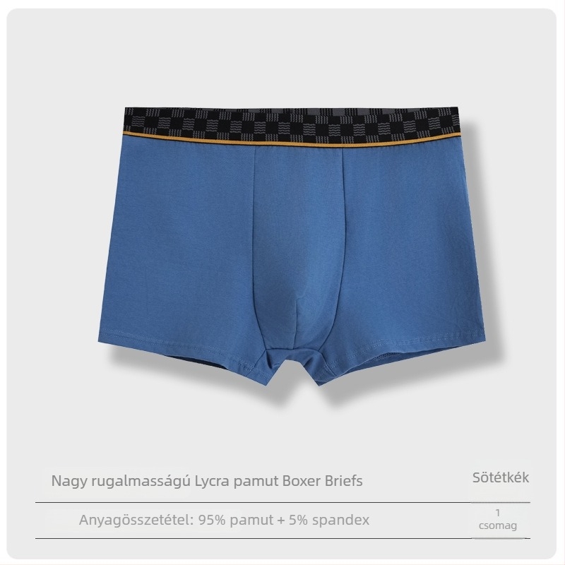 Légáteresztő férfi boxeralsó LYCRA és pamut, hálós béléssel