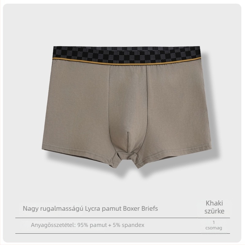 Légáteresztő férfi boxeralsó LYCRA és pamut, hálós béléssel