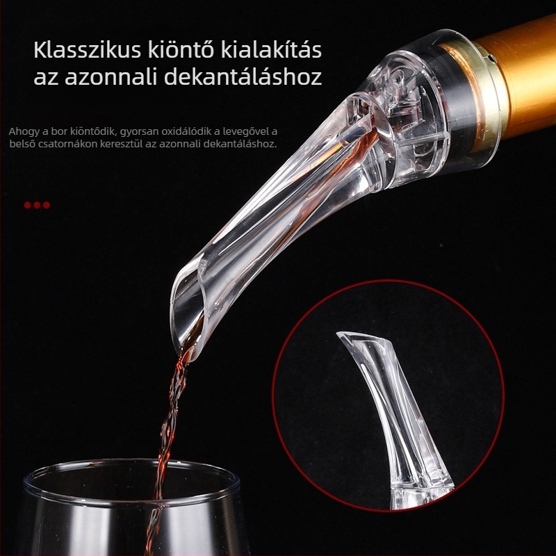 Sascsőr gyors dekantáló – toll alakú hosszú szájú akril borkiöntő