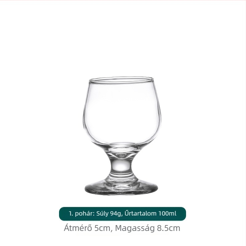 Rövid lábú brandy pohár, vörös- és whiskypohár, üvegpohár nagy hasú dizájnnal, 301–400 ml