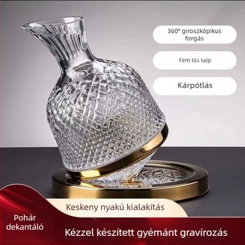 Saint Mes kristályos vörösboros decantáló készlet pezsgőtoronnyal