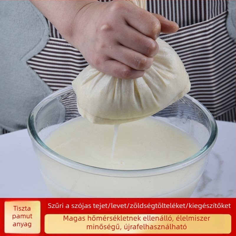 Szójatej szűrő zacskó finom géz anyagból – főzéshez, pácoláshoz és töltéshez, konyhai eszköz a tofu készítéséhez