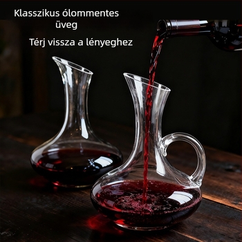 Vörösbor-dekanter kristályüvegből, 1000 ml kapacitású, otthoni használatra és elegáns éttermekbe.