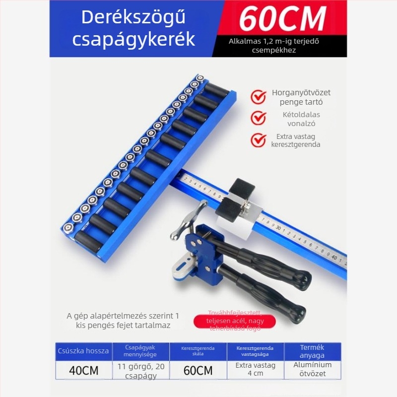 T-alakú csempe tolóeszköz csapágyas görgővel és csigával kerámia csempekre, padlólapokra és kőlemezekre