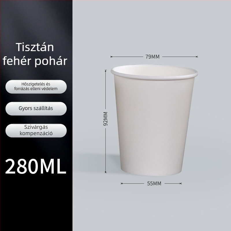 Egyszer használatos mini papírpohár, fehér, kóstoló pohár, 30 ml