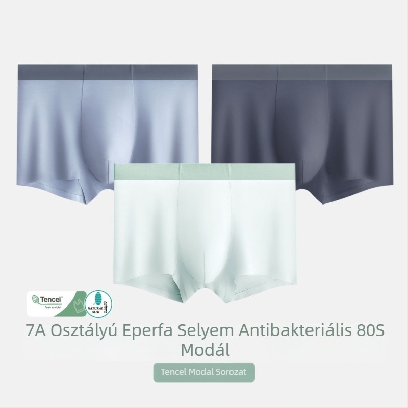 7A antibakteriális férfi alsónemű, 80-as fonalú Tencel Modal, lélegző Lycra boxeralsó középmagas derékkal, varrat nélküli