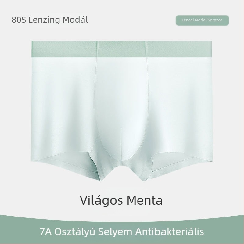 7A antibakteriális férfi alsónemű, 80-as fonalú Tencel Modal, lélegző Lycra boxeralsó középmagas derékkal, varrat nélküli