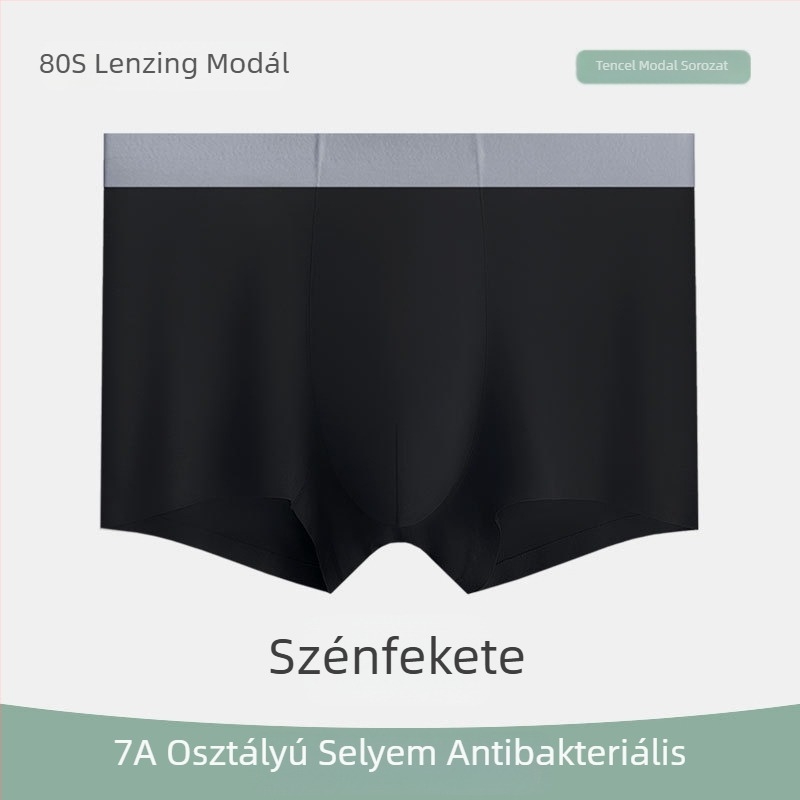 7A antibakteriális férfi alsónemű, 80-as fonalú Tencel Modal, lélegző Lycra boxeralsó középmagas derékkal, varrat nélküli