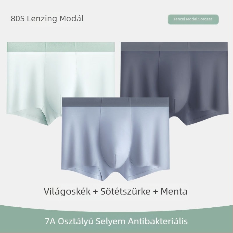 7A antibakteriális férfi alsónemű, 80-as fonalú Tencel Modal, lélegző Lycra boxeralsó középmagas derékkal, varrat nélküli