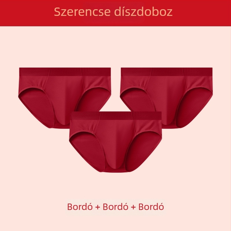 Férfi modal alsónemű, lélegző és kényelmes, élénk piros színben, zodiákus év motívummal