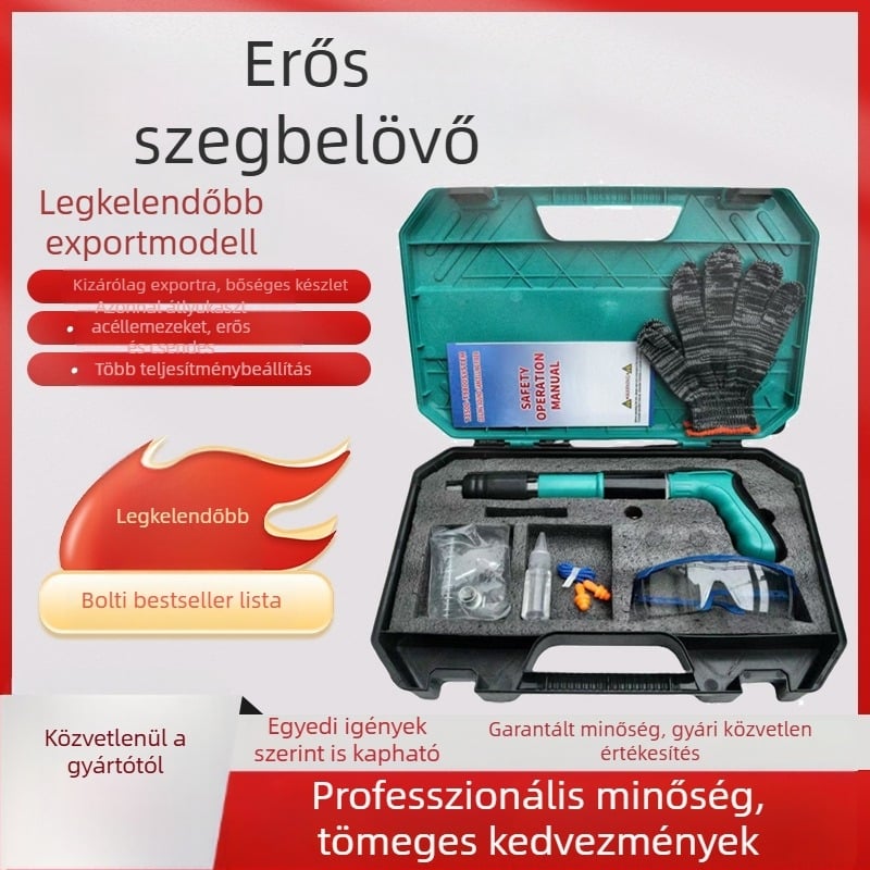 Új modell, csendes szögpisztoly mennyezeti telepítéshez, kábelcsatorna tartó, pneumatikus szögpisztoly akasztásokhoz, villanyszerelő szögpisztoly