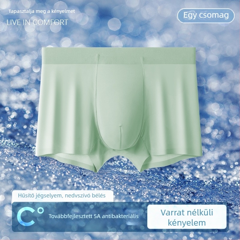 Férfi seamless boxer alsó, négy évszakos, vékony, lélegző, hűsítő érzet