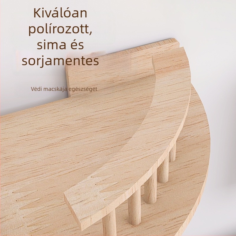 Fali DIY macska mászókeret beépített ággyal és ugróterülettel.