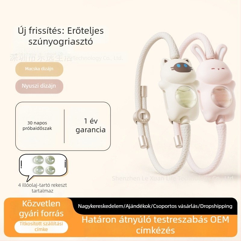 Szúnyogriasztó karkötő felnőttek és gyerekek számára, hordozható, külső használatra