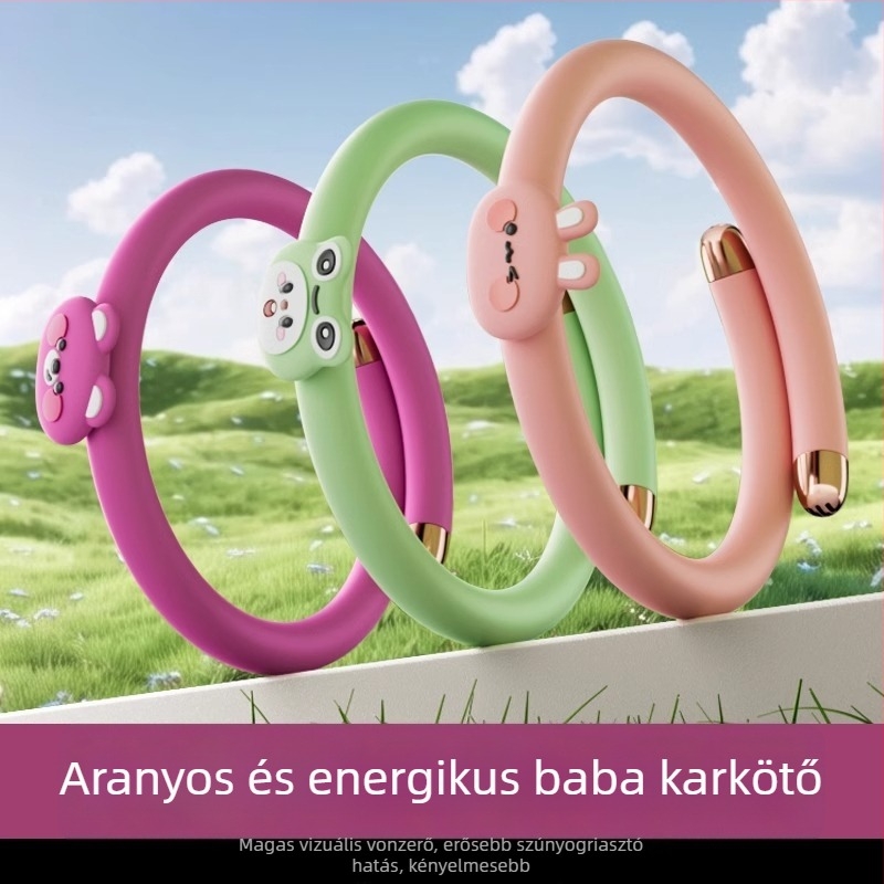 Szúnyogriasztó karkötő felnőttek és gyerekek számára, hordozható, külső használatra