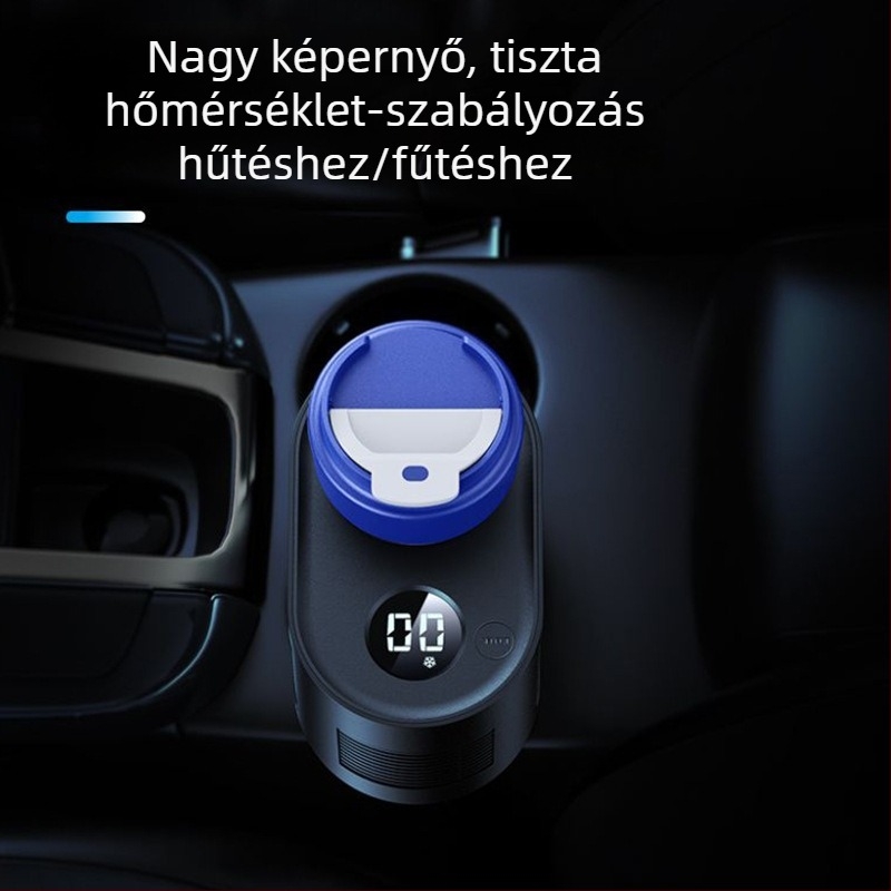 Intelligens gyors forró és hideg pohár kis digitális kijelzővel, autóba és otthoni asztali használatra