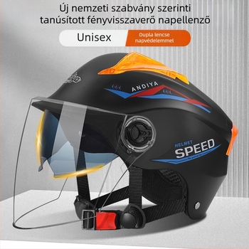 Elektromos kerékpár sisak, uniszex, könnyű nyári napsütés elleni védelem, fél sisak kettős szemvédővel