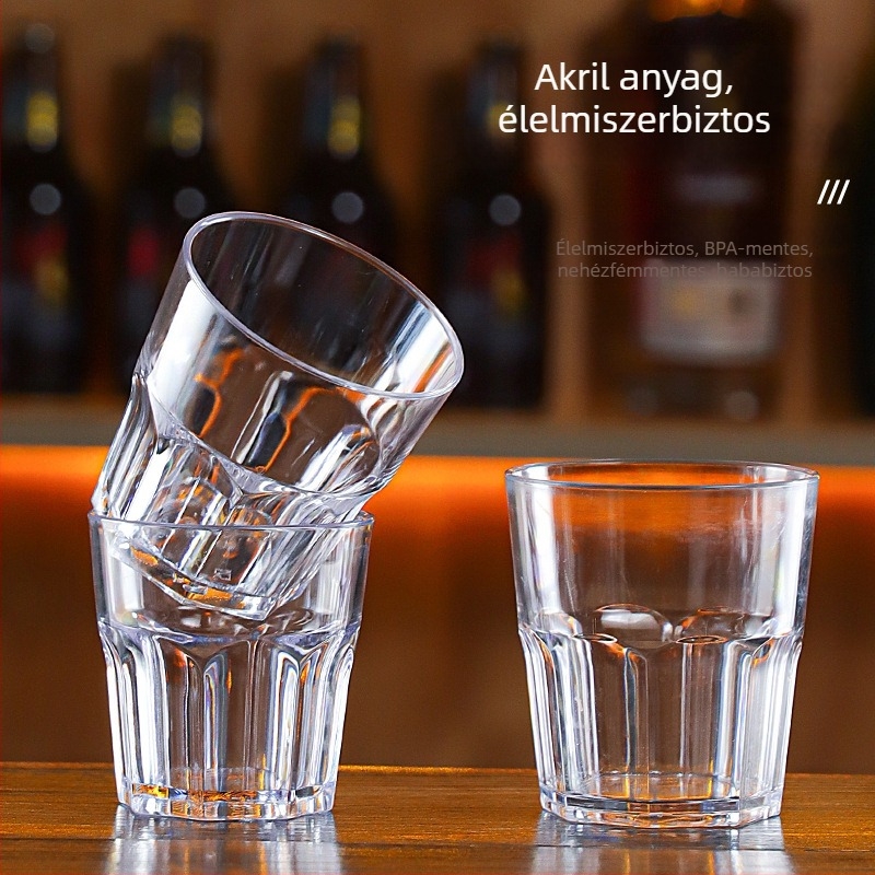 Akril-PC sörös pohár bárhoz és KTV-hez, nyolcszögletű, ütésálló műanyag pohár