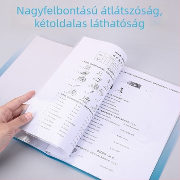 A4-es gradiens mappa átlátszó betétekkel, 30–40 oldal, vizsgadolgozatok rendezésére