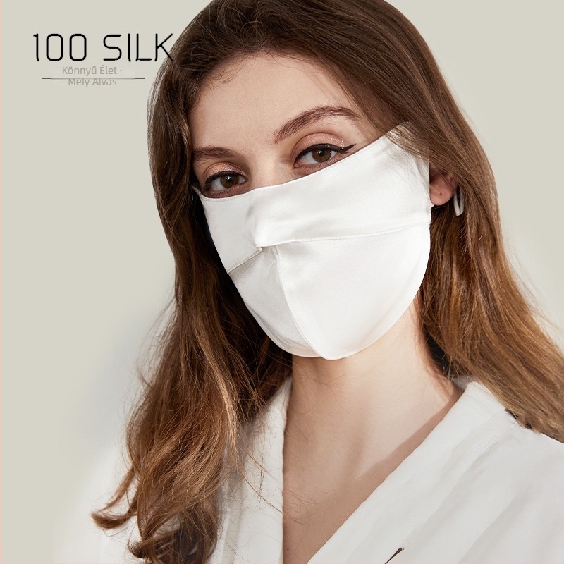 100% Mulberry selyem szemmaszk a napsugár elleni védelemért, kétoldalas, fülhurokos, felnőtteknek, kerékpározáshoz