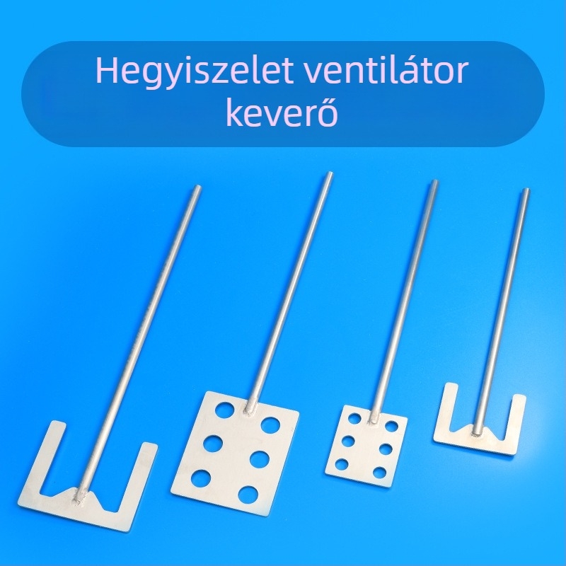 Laboratóriumi horgonytípusú rozsdamentes acél keverőlapátok, recézett diszperziós korong, hegymintázatú lapátok, sík alakú keverőfej-orsó