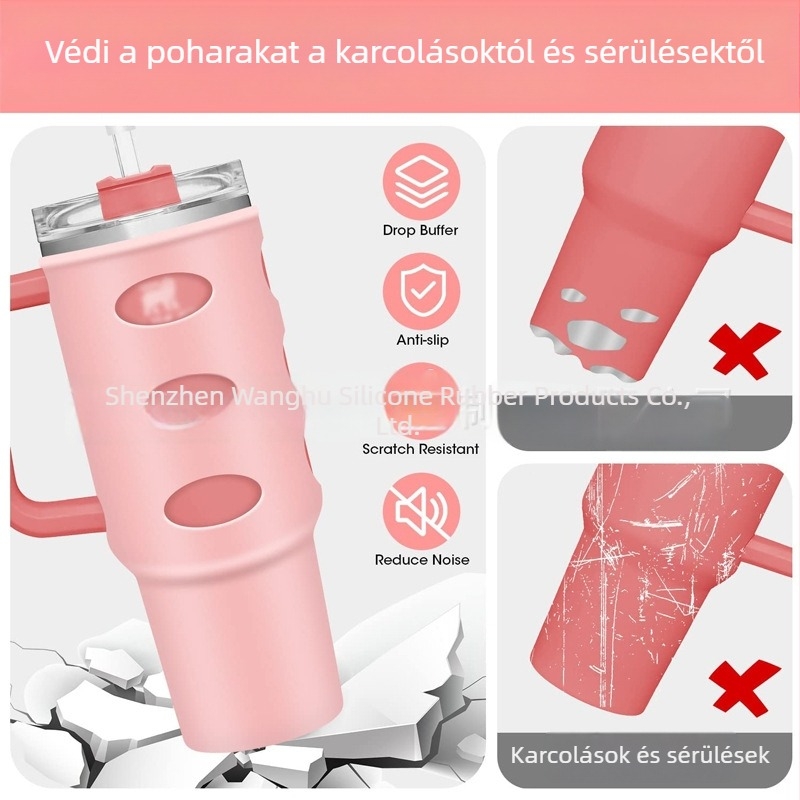 Stanley szilikon pohárhüvely termosz pohárhoz, csúszásmentes, kopásálló, teljes védőburkolat autós pohárhoz és jégpohárhoz