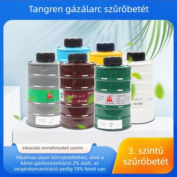 Ipari szintű gázmaszk szűrő-kapszula ammónia, szén-monoxid és kén-dioxid ellen — háromfokozatú szűrés