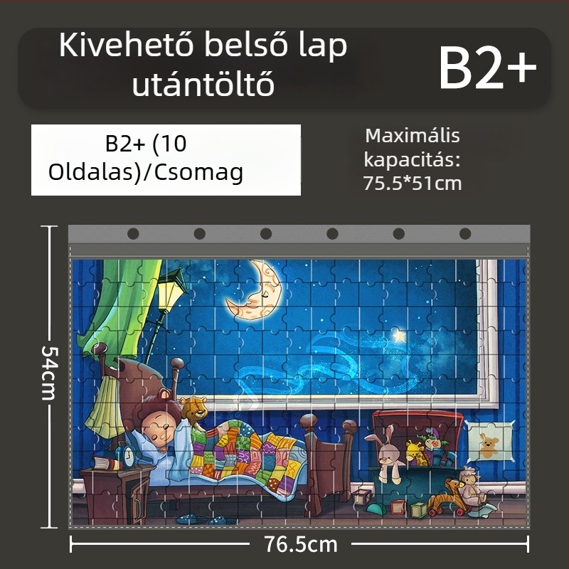 1000 darabos puzzle tároló mappa cserehető oldalakkal, 75×50 és 70×50 méretekhez, B2+ formátum.