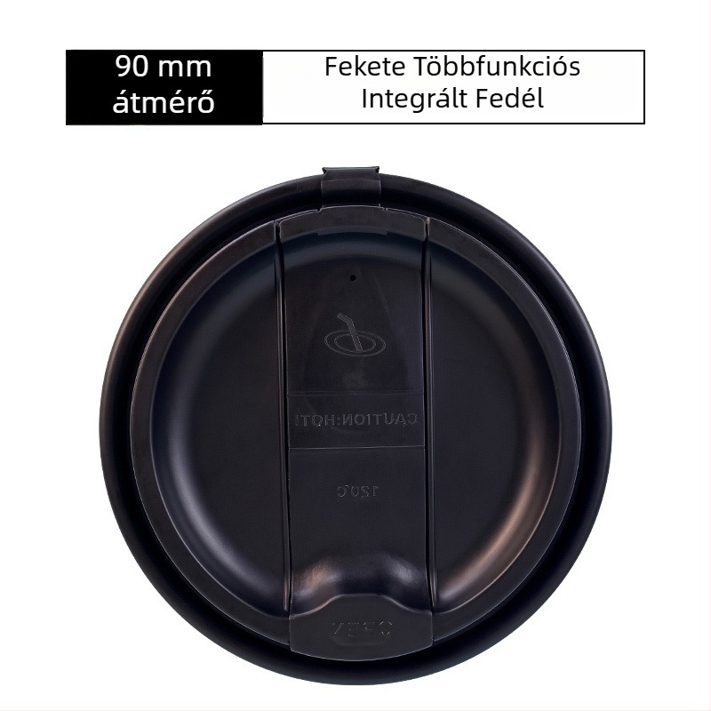 90 mm-es egyszer használatos pohárfedél, papír-plasztikus, univerzális teához és kávéhoz, integrált tej-tea fedél, vastított, szivárgásmentes.