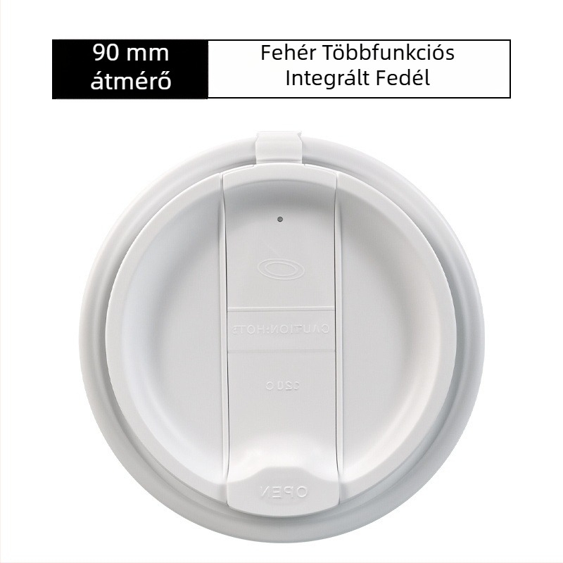 90 mm-es egyszer használatos pohárfedél, papír-plasztikus, univerzális teához és kávéhoz, integrált tej-tea fedél, vastított, szivárgásmentes.