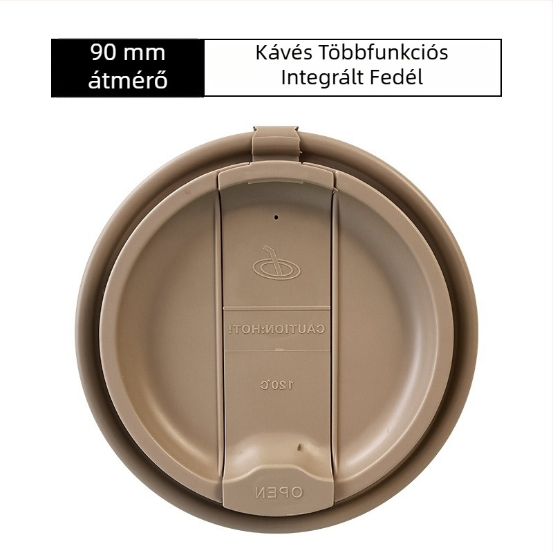 90 mm-es egyszer használatos pohárfedél, papír-plasztikus, univerzális teához és kávéhoz, integrált tej-tea fedél, vastított, szivárgásmentes.