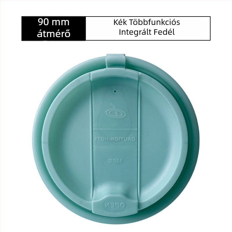 90 mm-es egyszer használatos pohárfedél, papír-plasztikus, univerzális teához és kávéhoz, integrált tej-tea fedél, vastított, szivárgásmentes.