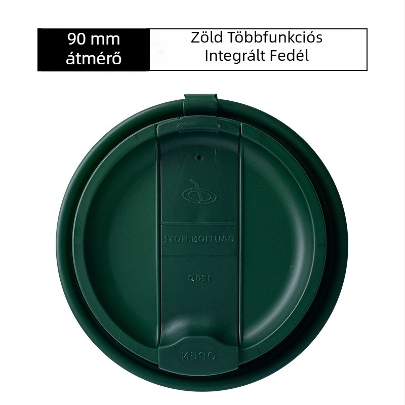 90 mm-es egyszer használatos pohárfedél, papír-plasztikus, univerzális teához és kávéhoz, integrált tej-tea fedél, vastított, szivárgásmentes.